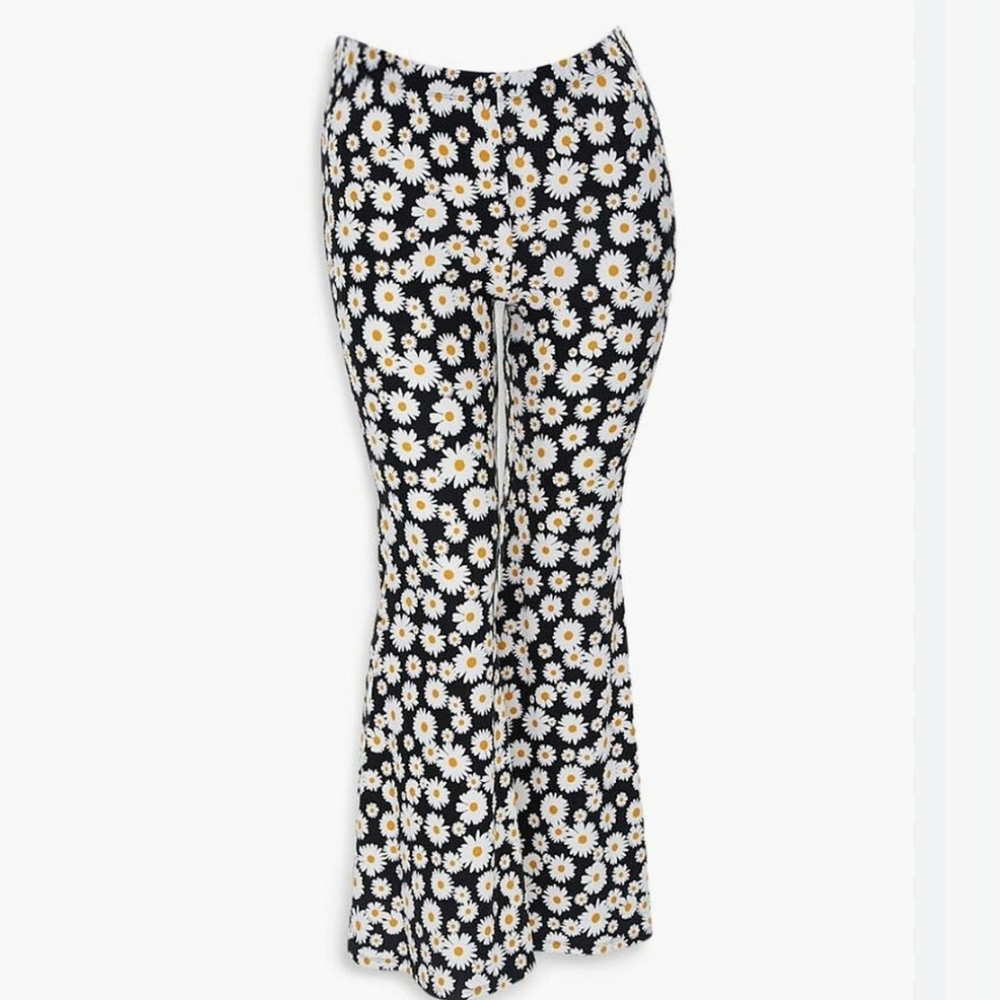 Flared Daisy Pattern Pants. - image 1